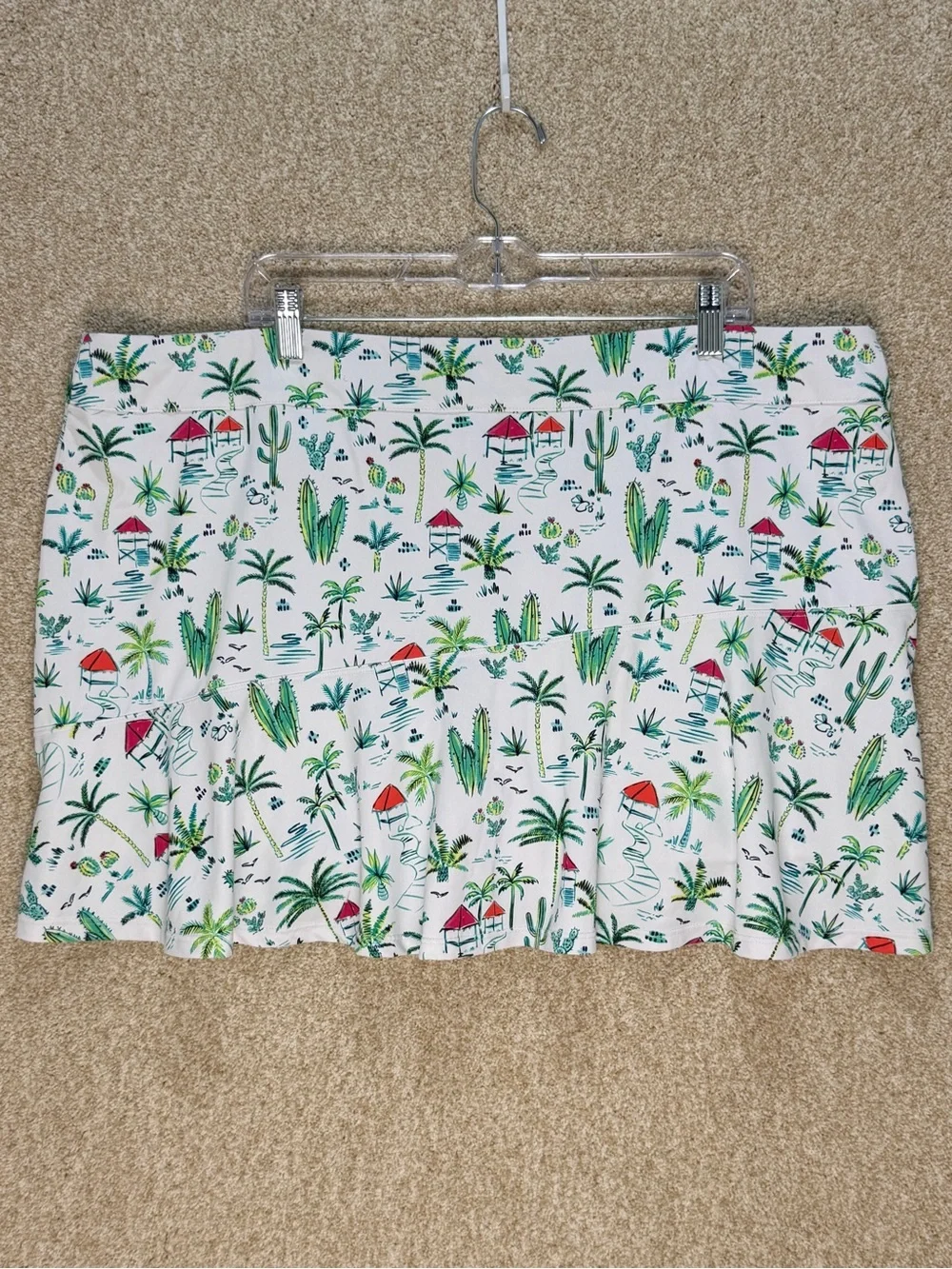 Imperfect Lillie Green tropical skort 2X palm trees cactus country club vacation